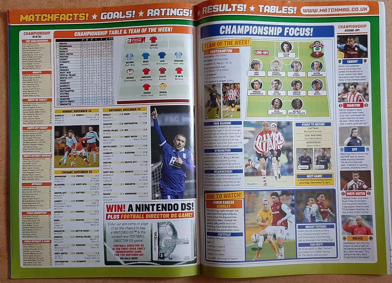 Журнал Match! 2008 Англія постери Carrick,Belhadj,Jones,Warnock,Liverpool,Kalou 6