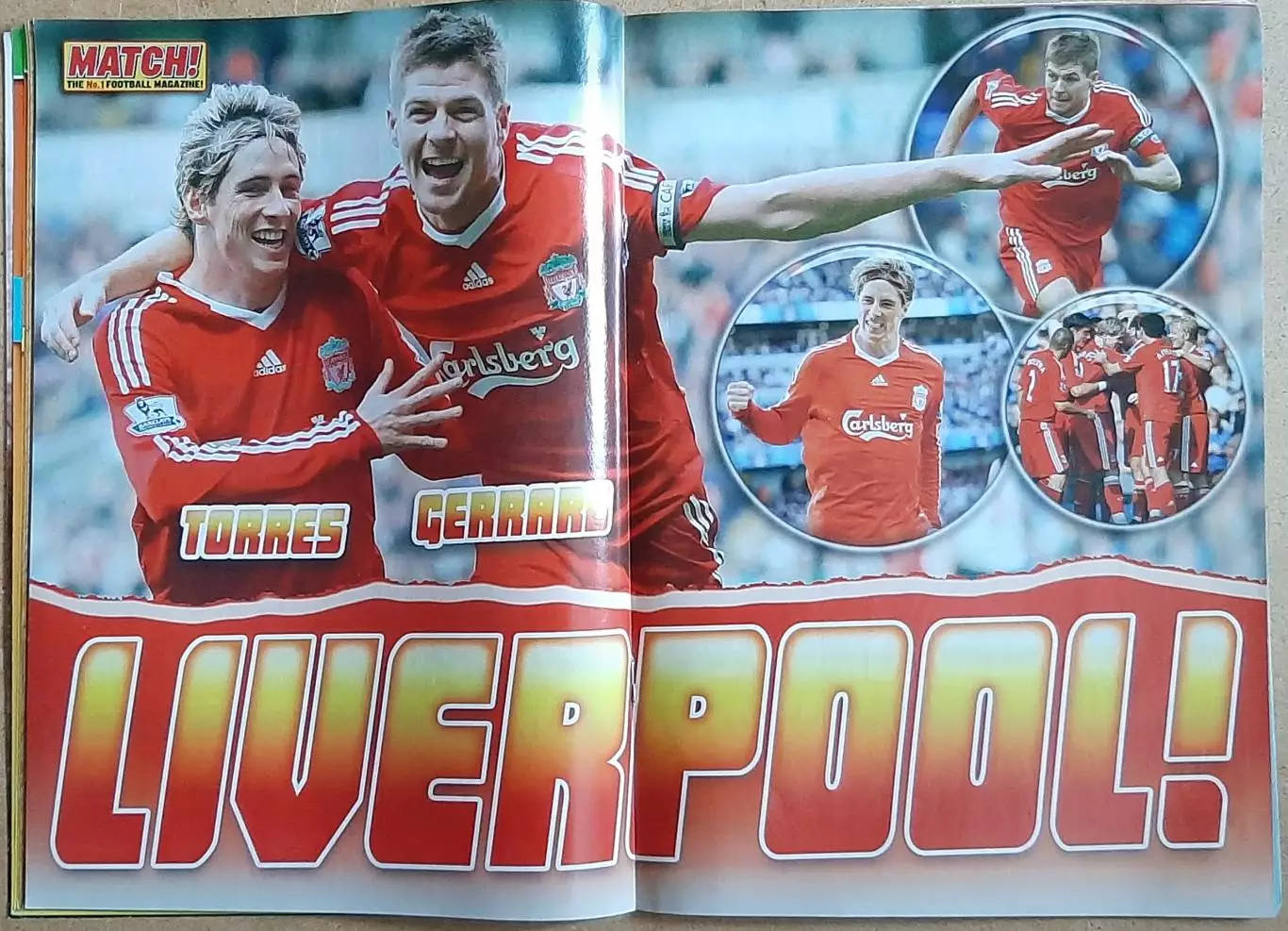 Журнал Match! 2008 Англія постери Carrick,Belhadj,Jones,Warnock,Liverpool,Kalou 4