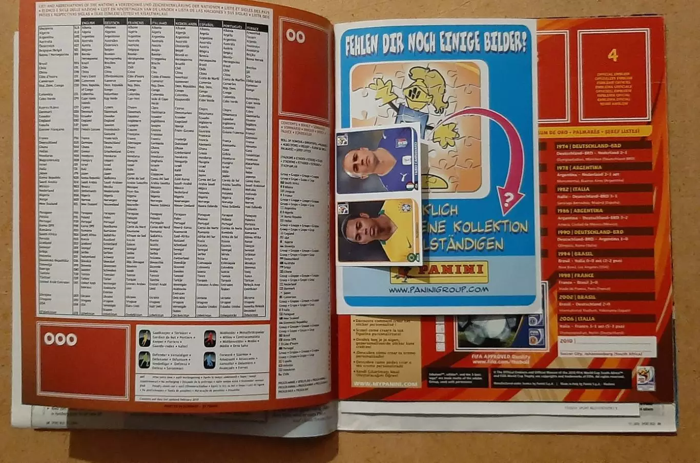 Журнал Sport Bild 2010 всередені журнал Panini до ЧС - 2010 5