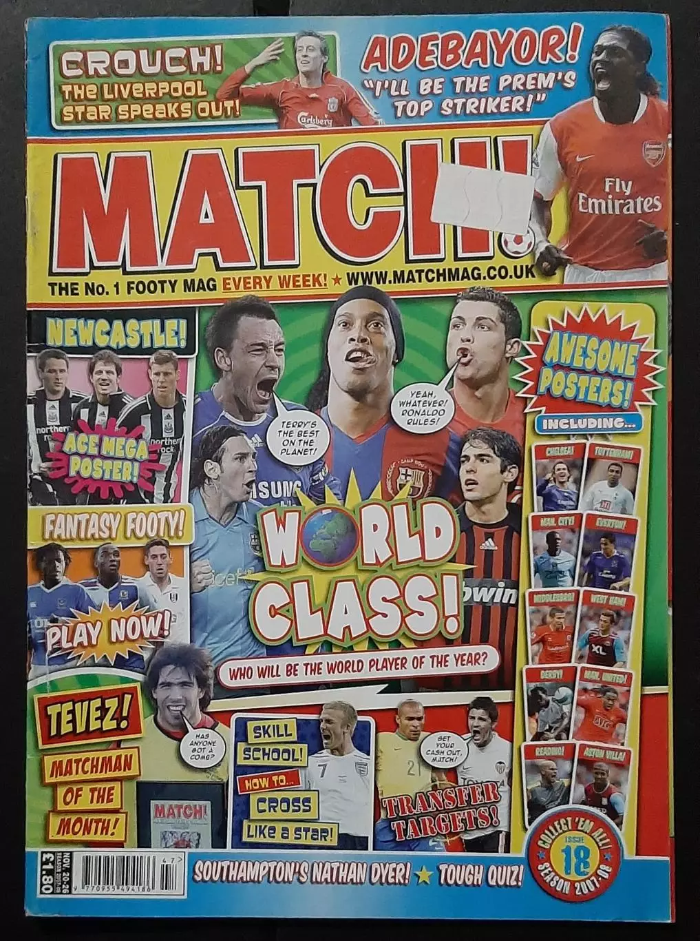 Журнал Match! 2007 постери Richards,Carvalho,Anderson,Newcastle,Cahill,Young