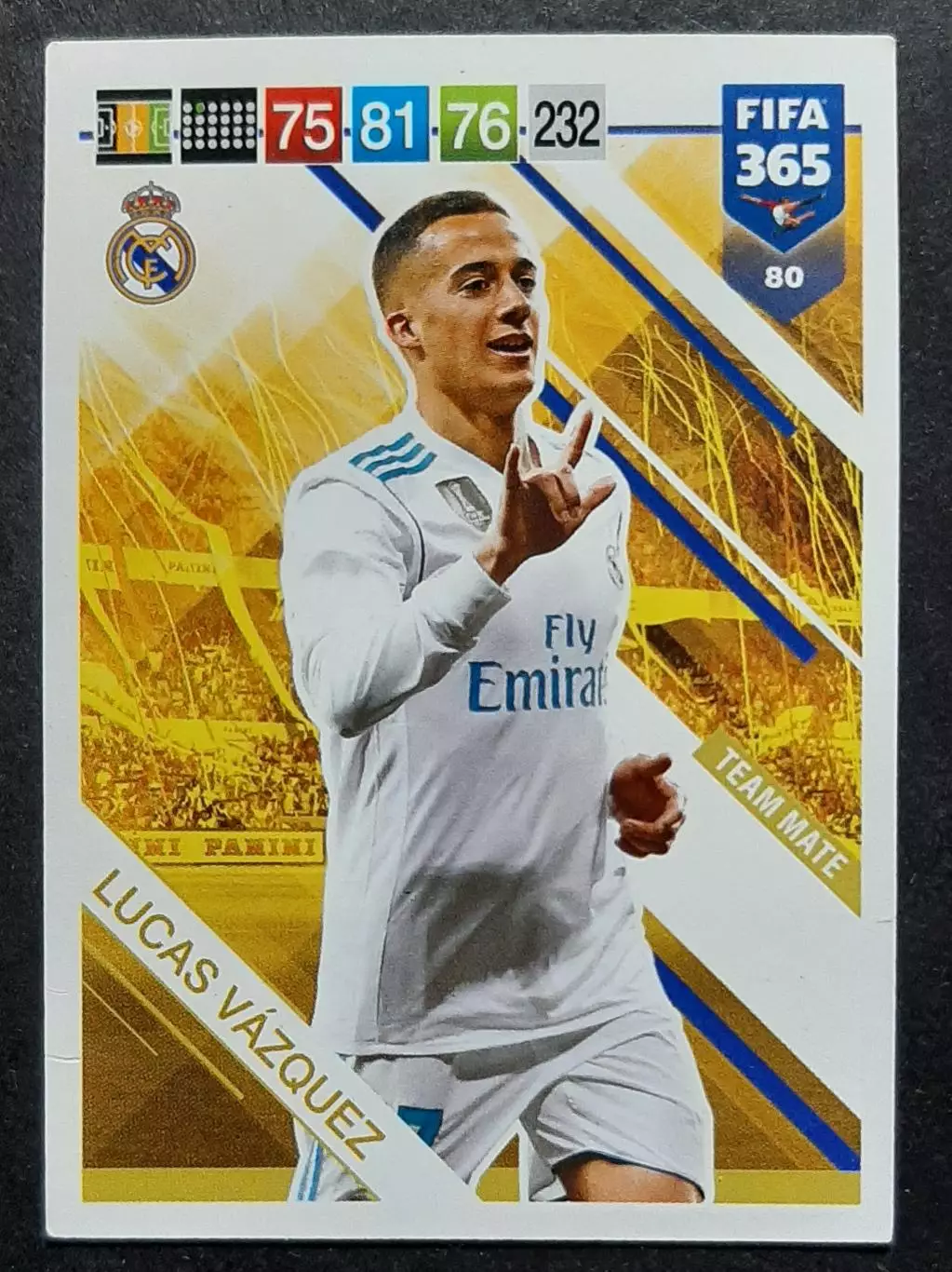 Картка Panoni Lucas Vazguez / Лукас Васкес Реал Мадрид 2019