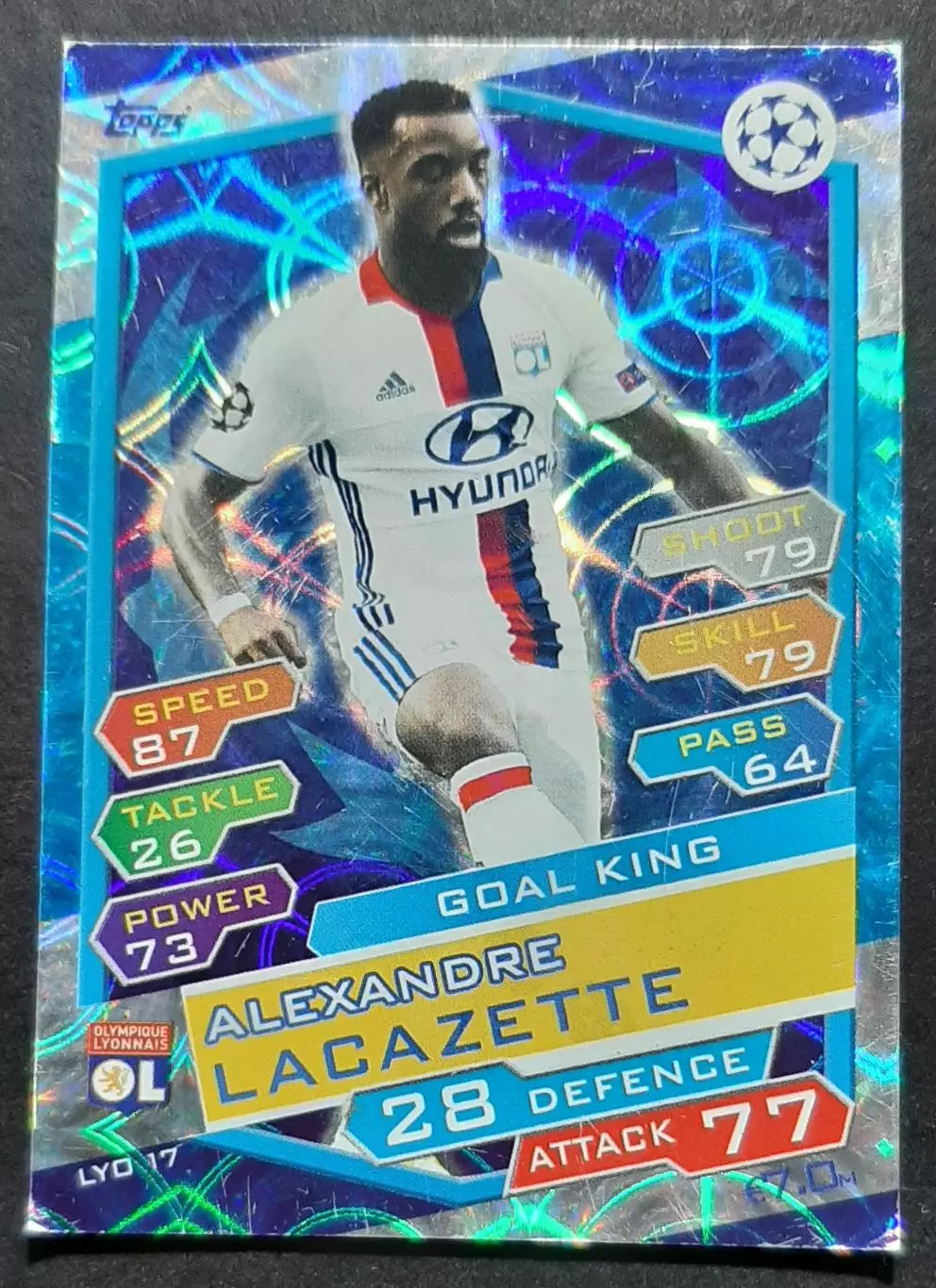 Картка Topps Alexandre Lakazette / Александр Ляказетт Ліон Франція 2016/17
