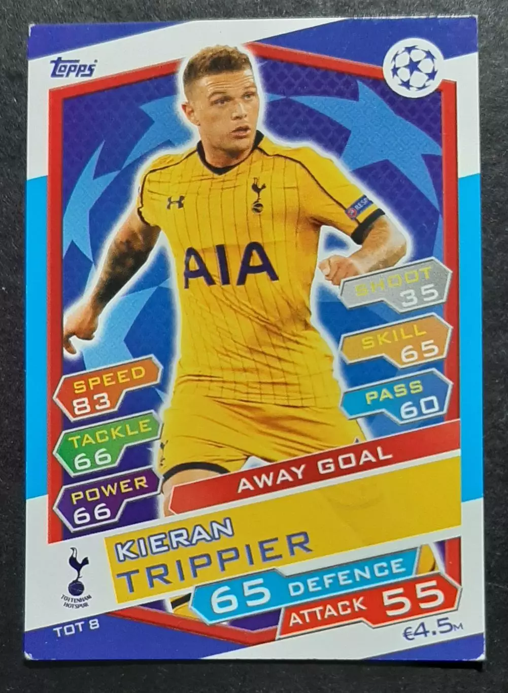 Картка Topps Kieran Trippier / Кіран Тріпп'єр Тоттенгем Готспур 2016/17