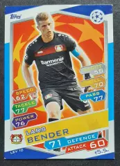 Картка Topps Lars Bender / Ларс Бендер Баєр Леверкузен 2016/17