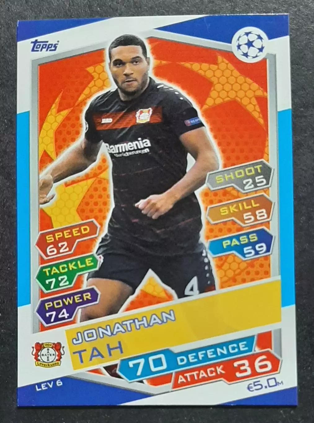 Картка Topps Jonathan Tan / Йонатан Та Баєр Леверкузен 2016/17