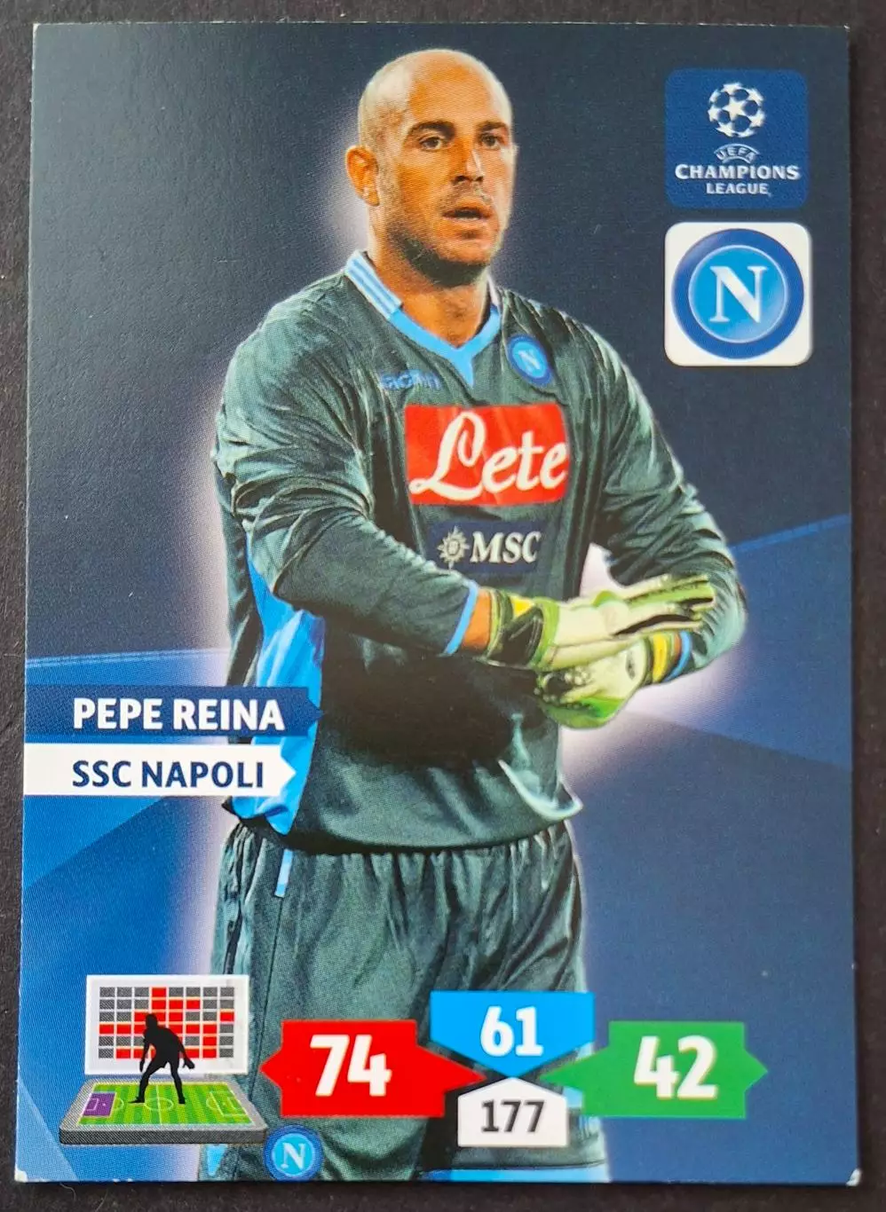 Картка Panini Pepe Reina / Пепе Рейна Наполі Італія 2013/14