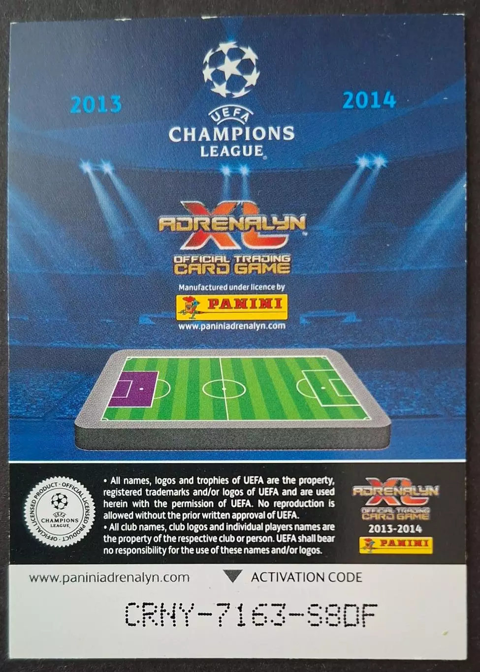 Картка Panini Pepe Reina / Пепе Рейна Наполі Італія 2013/14 1