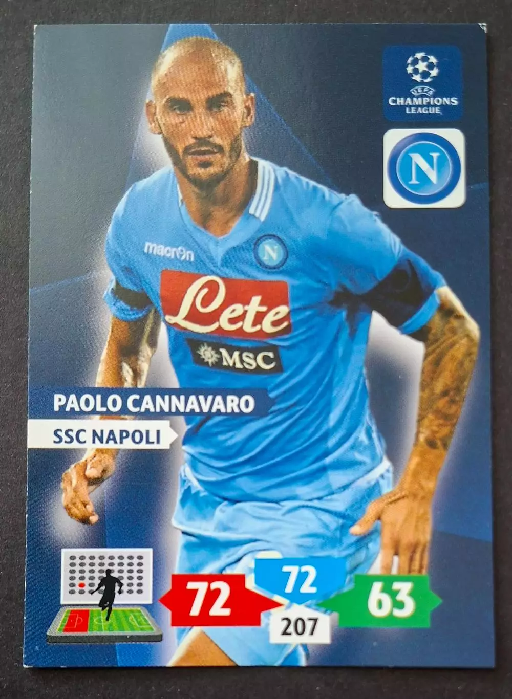 Картка Panini Paolo Cannavaro / Паоло Каннаваро Наполі Італія 2013/14