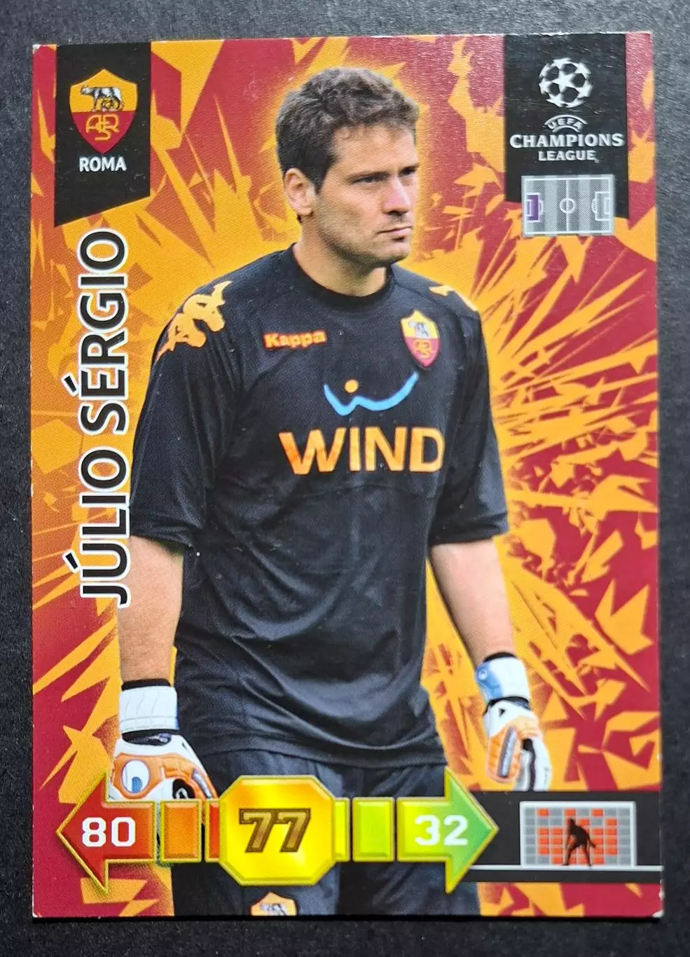 Картка Topps Julio Sergio / Жуліо Сержіу Рома Італія Ліга Чемпіонів 2010/11