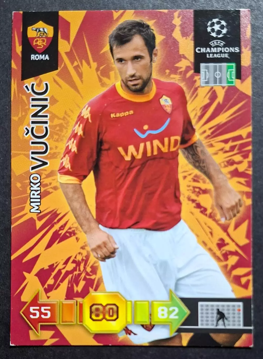 Картка Panini Mirko Vucinic / Мірко Вучинич Рома Італія Ліга Чемпіонів 2010/11