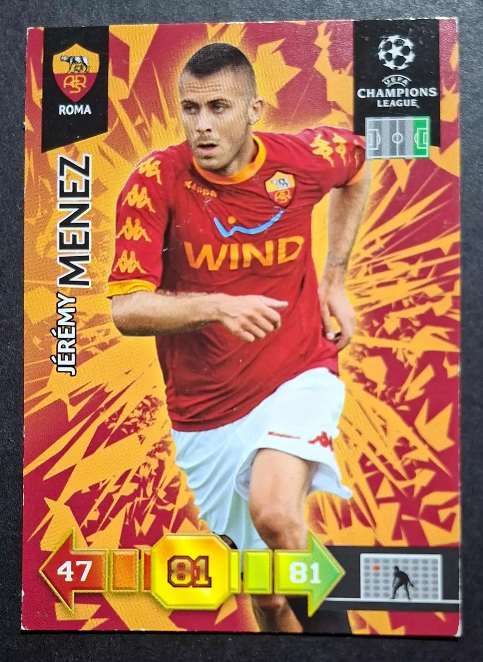 Картка Panini Jeremy Menez / Жеремі Менез Рома Італія Ліга Чемпіонів 2010/11