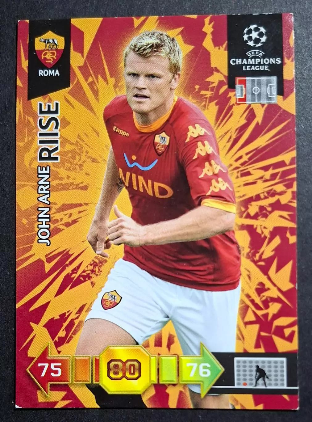 Картка Panini John Arne Riise / Йон Арне Ріїсе Рома Італія Ліга Чемпіонів 2010