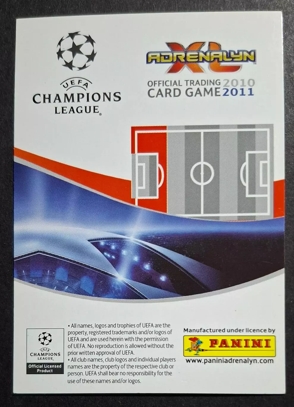 Картка Panini John Arne Riise / Йон Арне Ріїсе Рома Італія Ліга Чемпіонів 2010 1