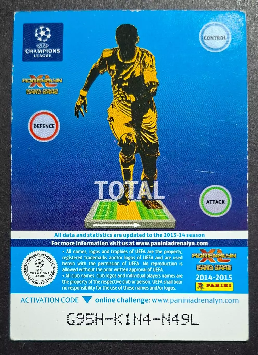 Картка Panini Seydou Keita / Сейду Кейта Рома Італія Ліга Чемпіонів 2014/15 1