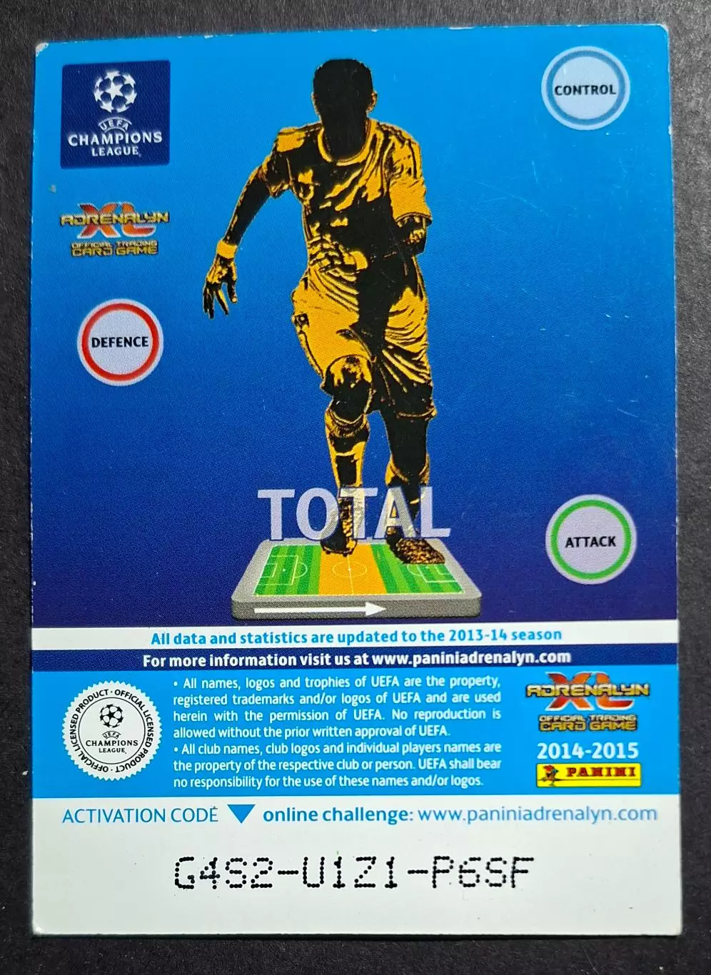 Картка Panini Gervinho / Жервіньйо Рома Італія Ліга Чемпіонів 2014/15 1