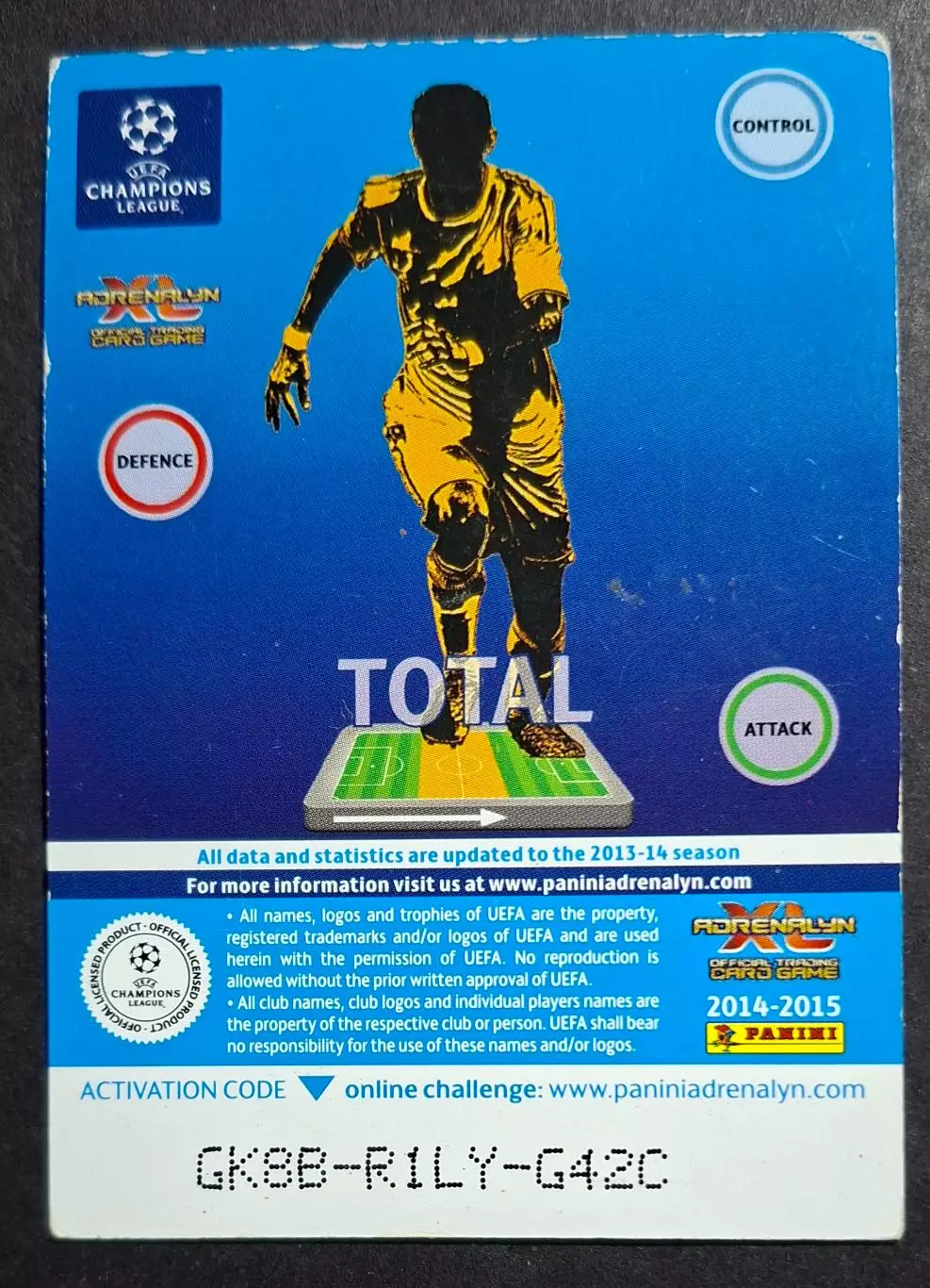 Картка Panini Daniele De Rossi / Даніеле Де Россі Рома Італія Ліга Чемп. 2014/15 1