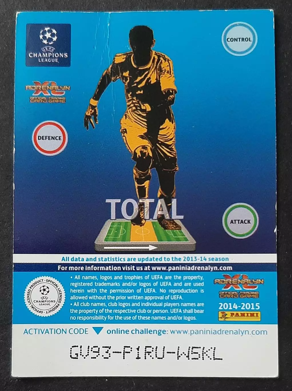 Картка Panini Miralem Pianic / Міралем П'янич Рома Італія Ліга Чемпіонів 2014/15 1