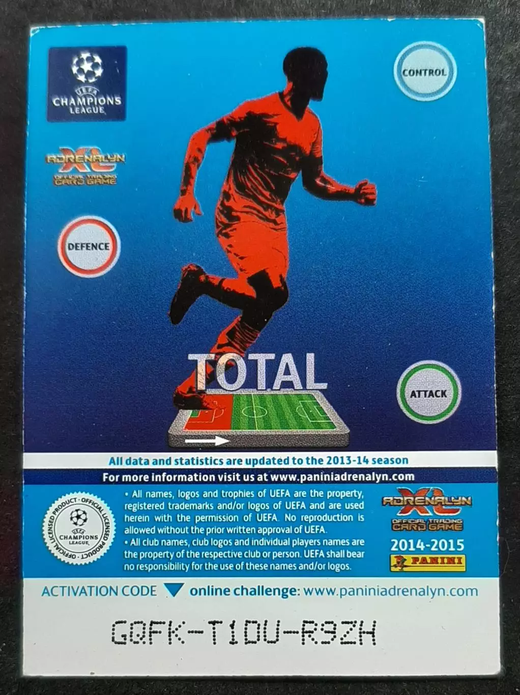 Картка Panini Leandro Castan / Леандро Кастан Рома Італія Ліга Чемпіонів 2014/15 1