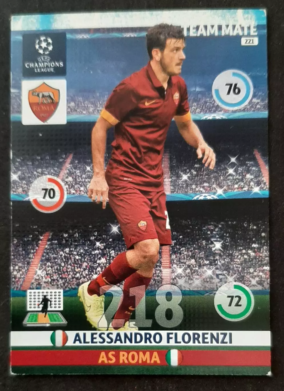 Картка Panini Alessandro Florenzi / Алессандро Флоренці Рома Італія ЛЧ 2014/15