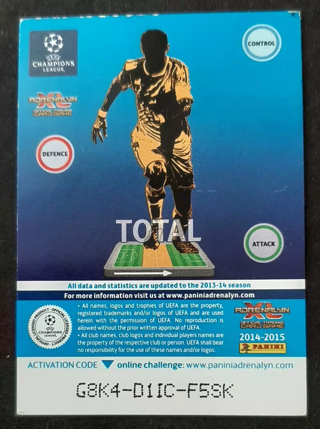 Картка Panini Alessandro Florenzi / Алессандро Флоренці Рома Італія ЛЧ 2014/15 1