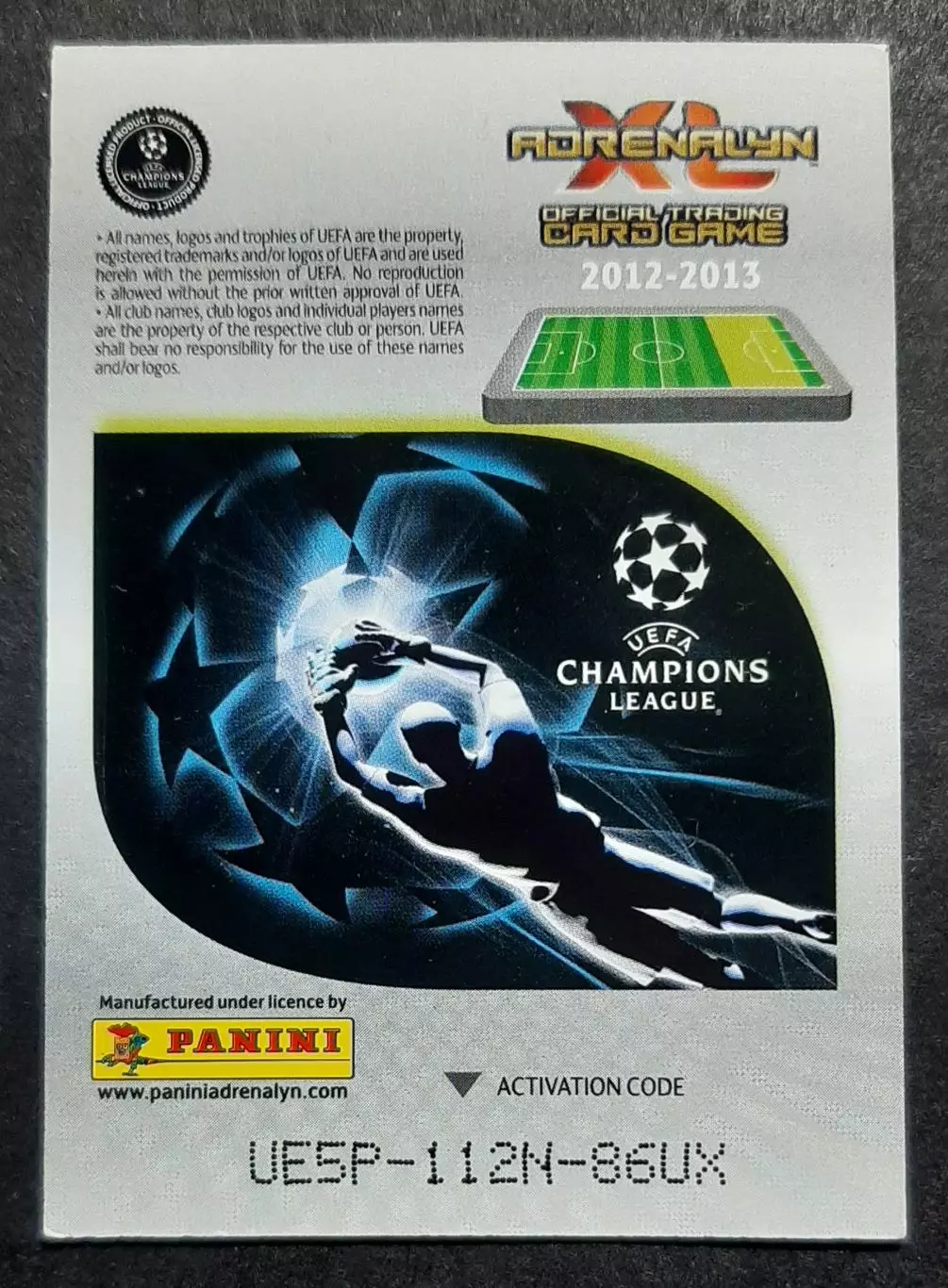 Картка Panini Giampaolo Pazzini / Джампаоло Паццині Мілан Італія ЛЧ 2012/13 1