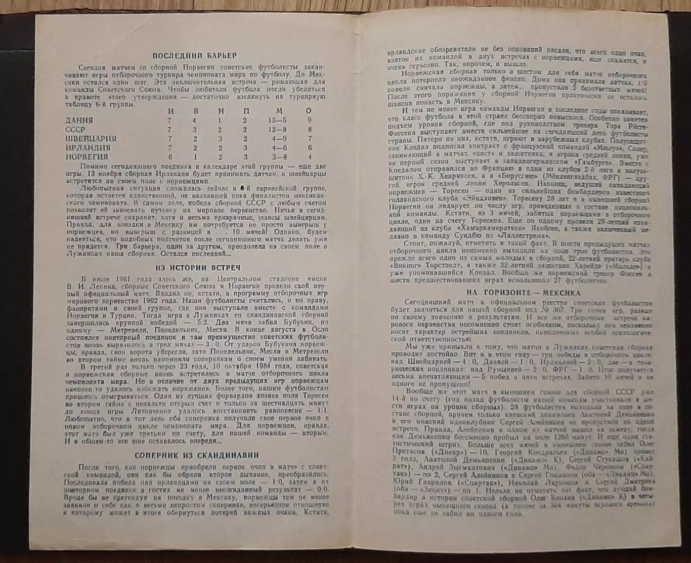 СРСР - Норвегія 30.10.1985 Відбір на Чемпіонат світу 1986 1