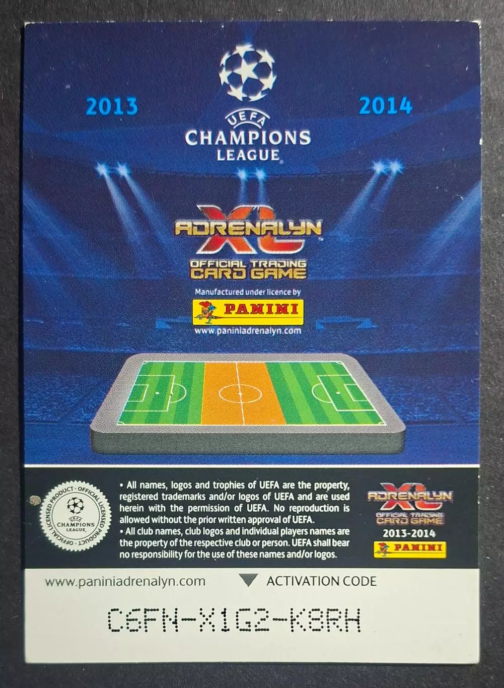 Картка Panini Jose Callejon / Хосе Кальєхон Наполі Італія Ліга Чемпіонів 2013/14 1