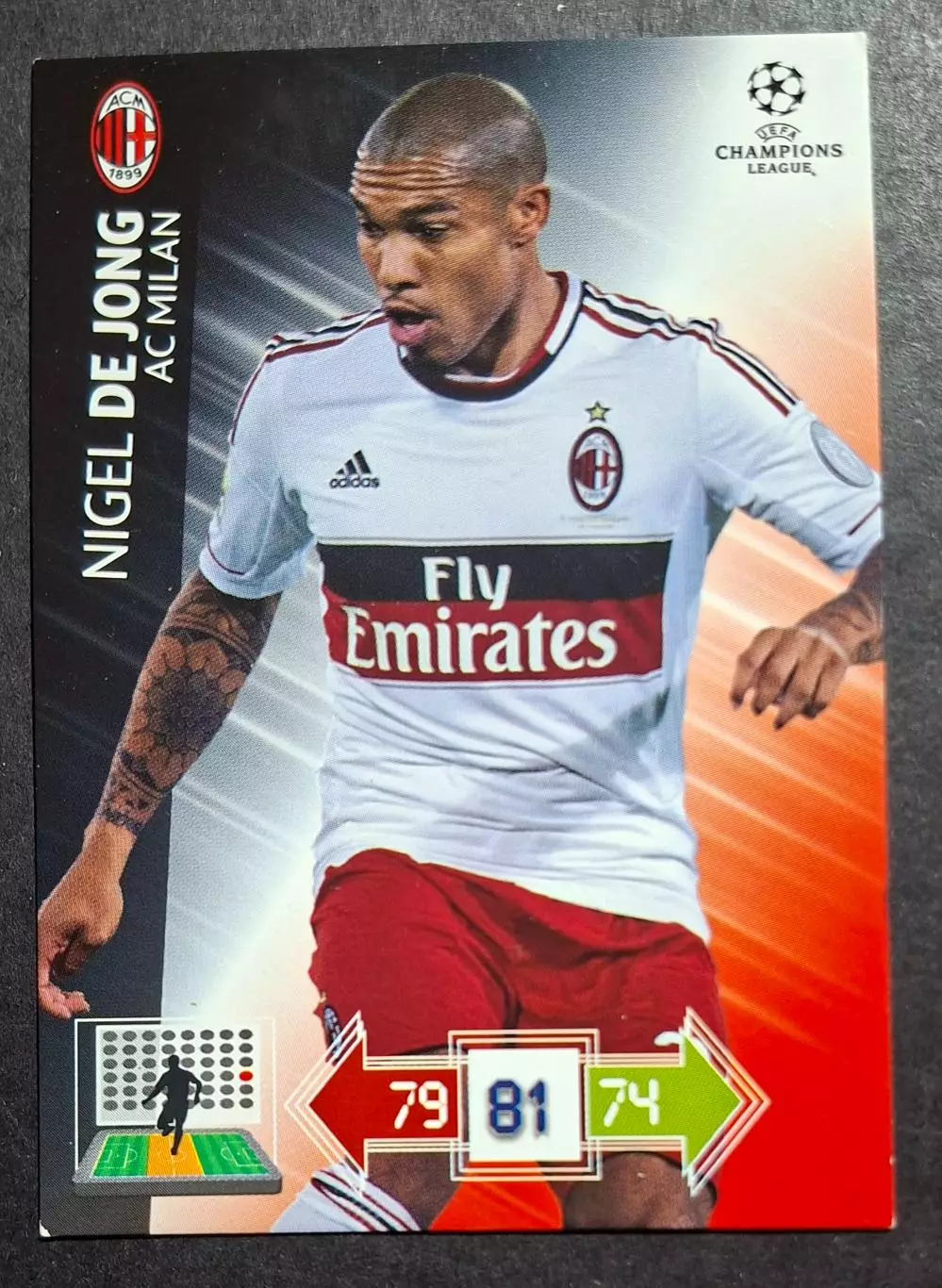 Картка Panini Nigel De Jong /Найджел Де Йонг Мілан Італія Ліга Чемпіонів 2012/13
