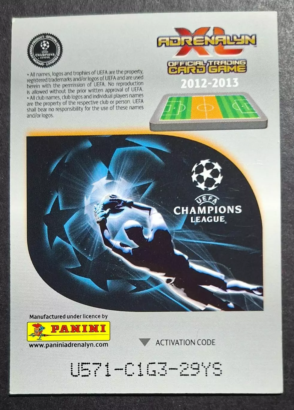 Картка Panini Nigel De Jong /Найджел Де Йонг Мілан Італія Ліга Чемпіонів 2012/13 1