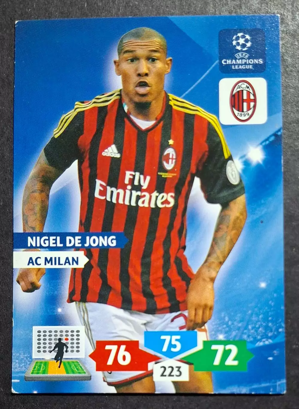 Картка Panini Nigel De Jong /Найджел Де Йонг Мілан Італія Ліга Чемпіонів 2013/14
