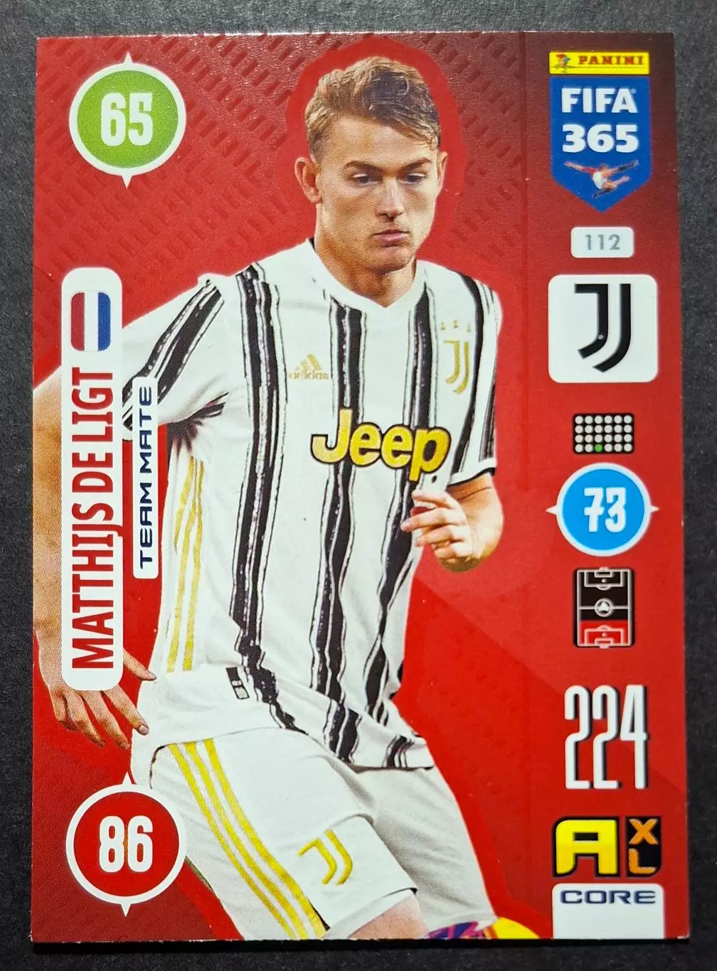Картка Panini Matthijs De Ligt / Маттейс Де Лігт Ювентус Італія ЛЧ 2021