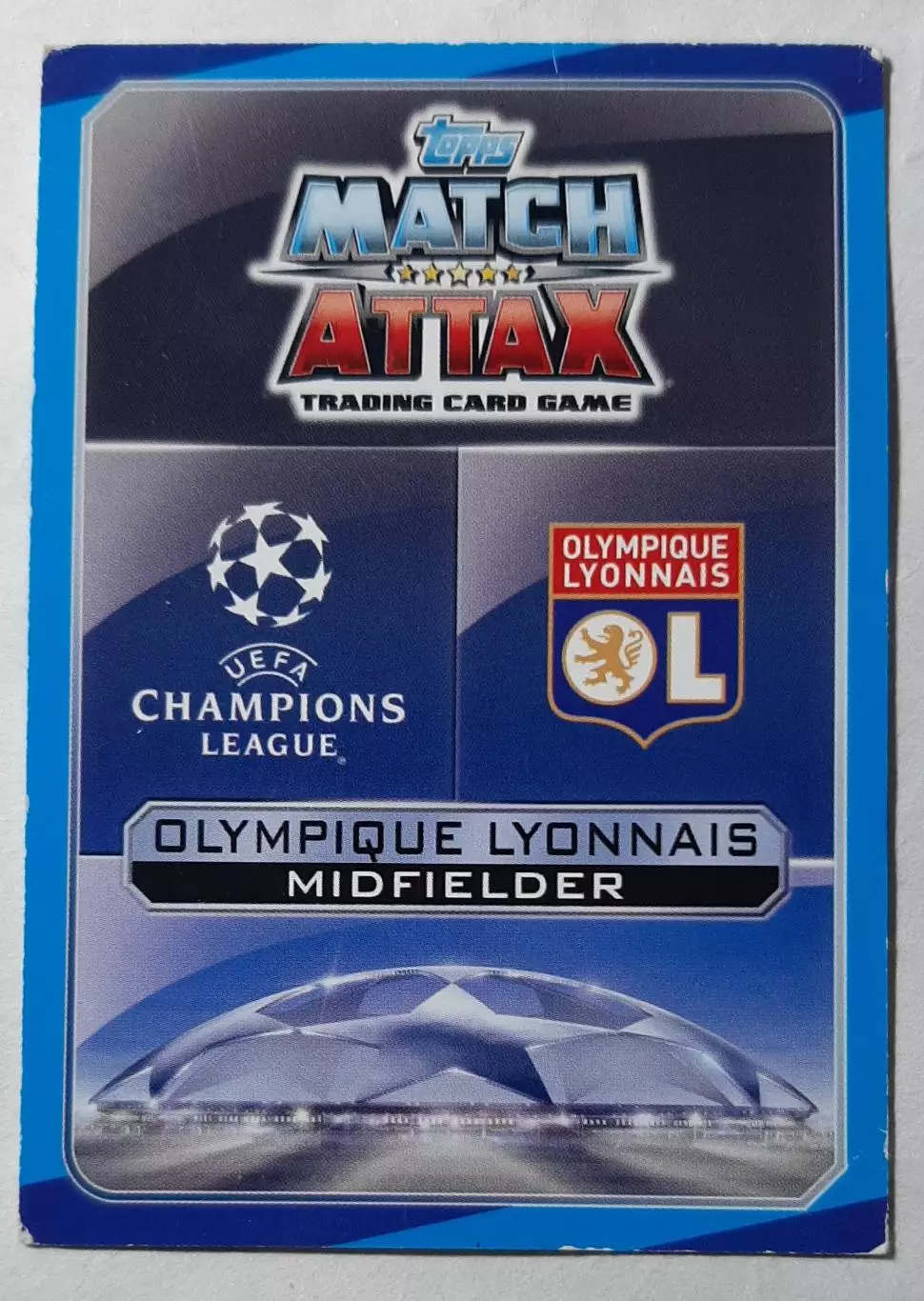 Картка Topps Corentin Tolisso / Корентен Толіссо Ліон Франція Ліга Чемпіон 2016 1