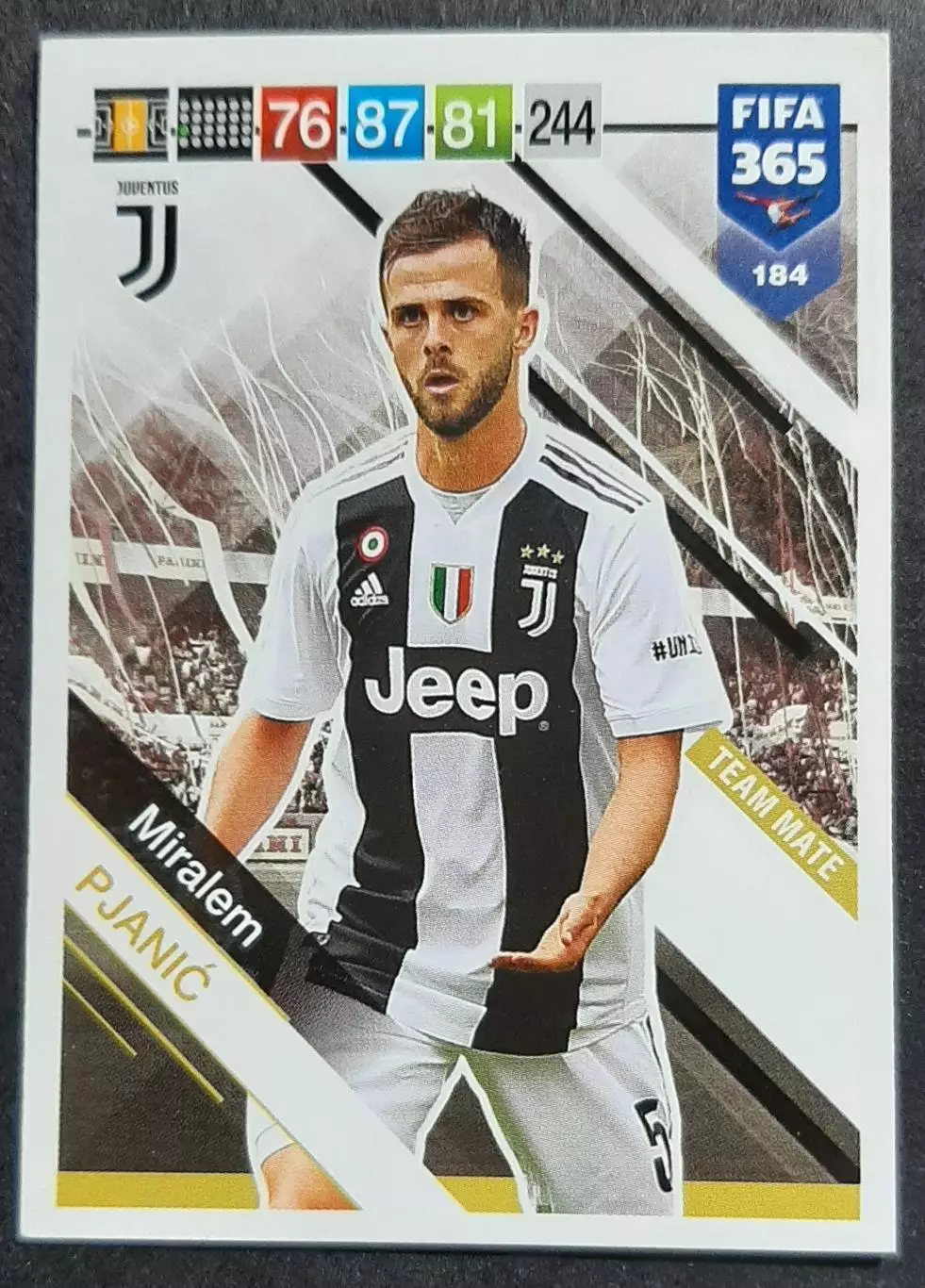 Картка Panini Miralem Pjanic / Міралем П'янич Ювентус Італія 2019