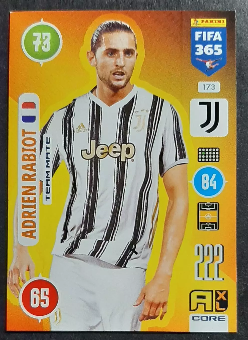 Картка Panini Adrien Rabiot / Адріан Рабйо Ювентус Італія 2021