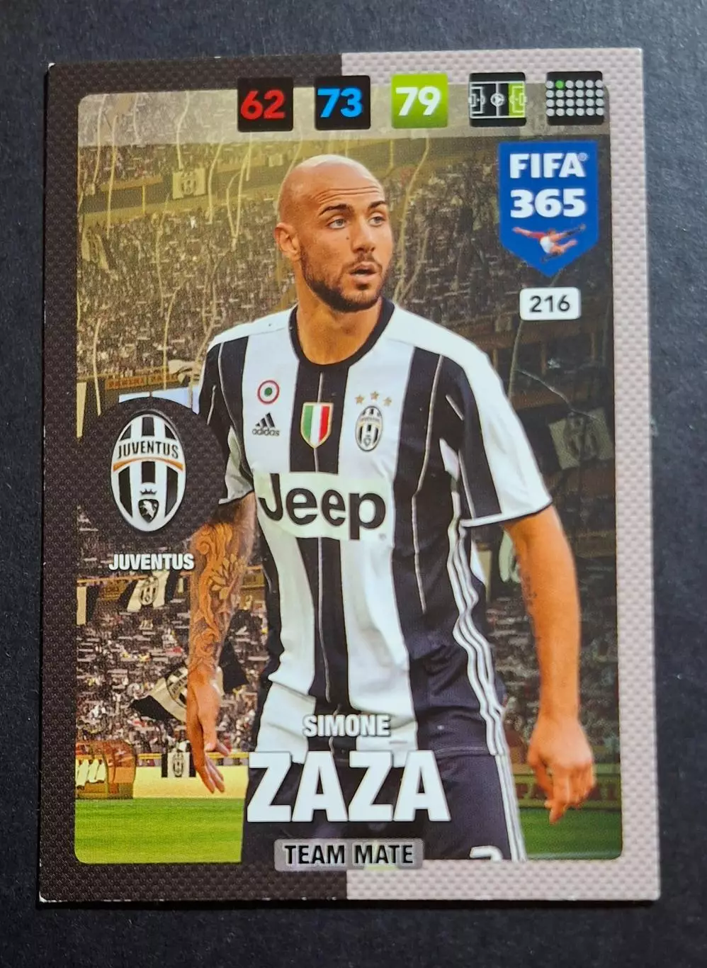 Картка Panini Simone Zaza / Сімоне Дзадза Ювентус Італія