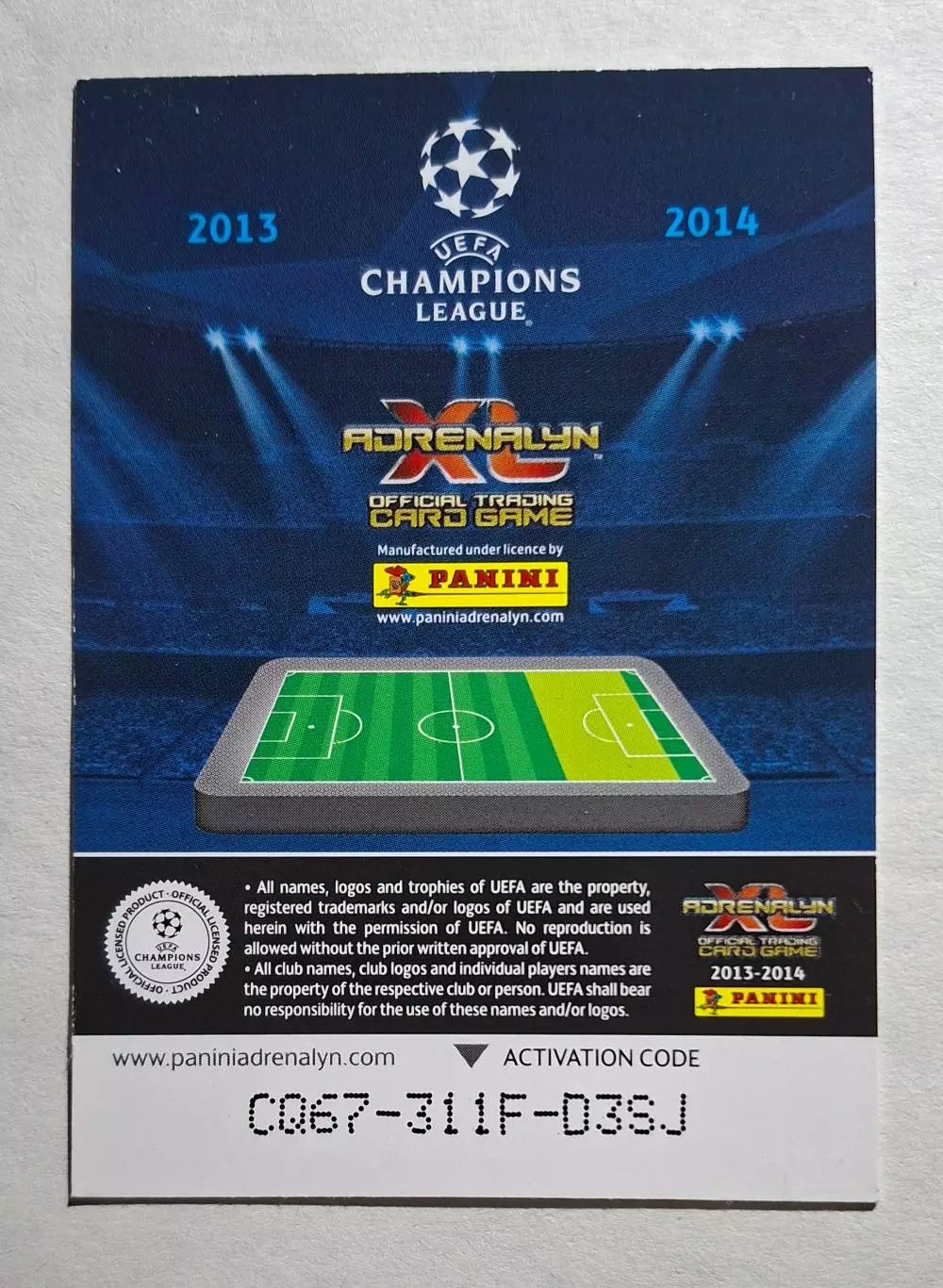 Картка Panini Mirko Vucinic / Мірко Вучинич Ювентус Італія 2013/14 1