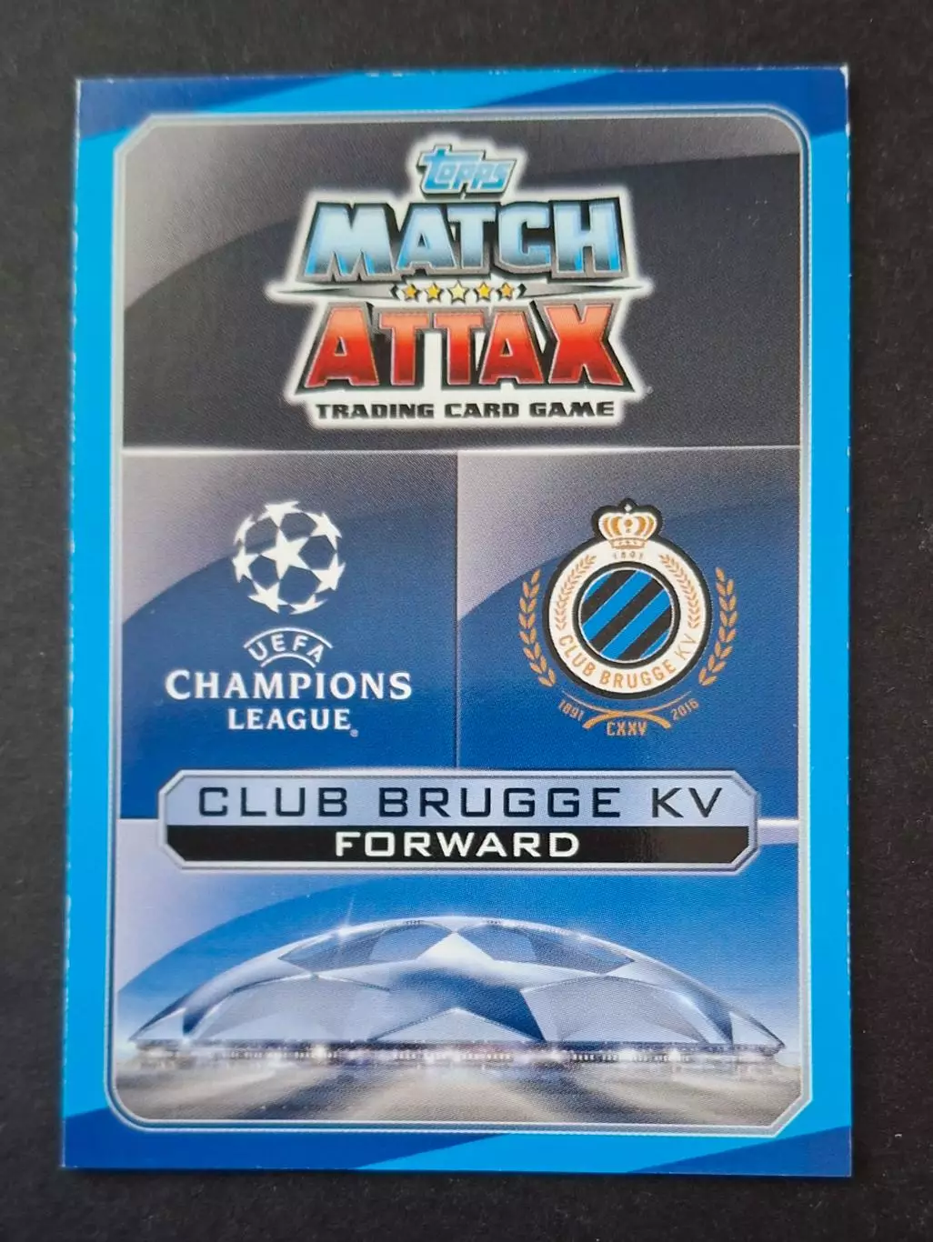 Картка Panini Wesley / Веслі Мораес Брюгге Бельгія Ліга Чемпіонів 2016/17 1