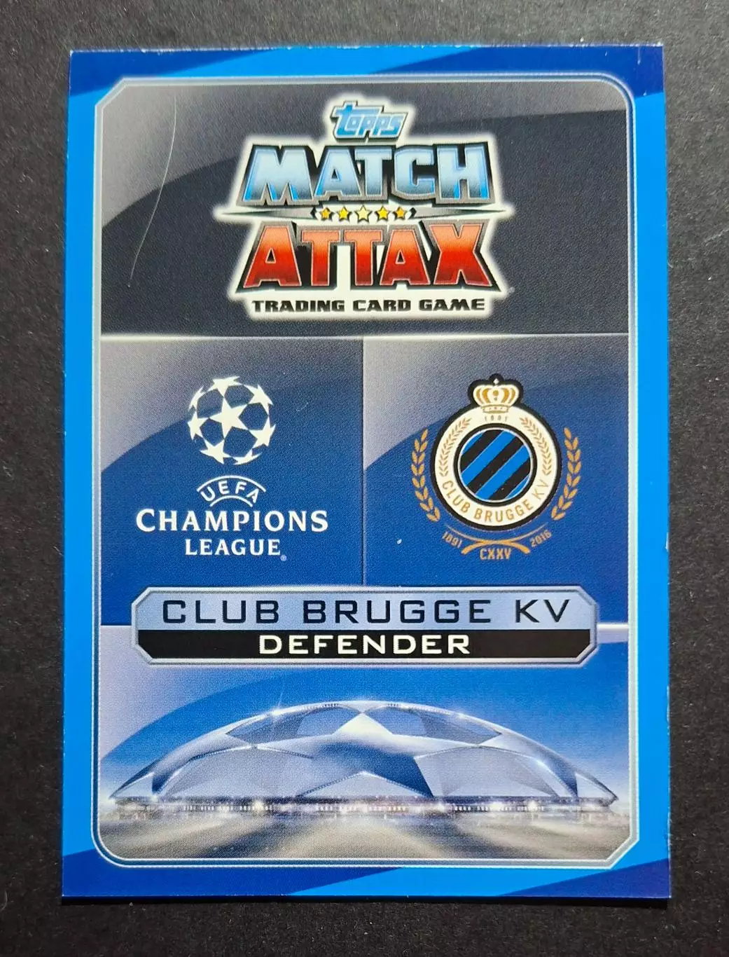 Картка Topps Stefano Denswil / Стефано Денсвіл Брюгге Бельгія ЛЧ 2016/17 1