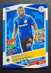Картка Topps Stefano Denswil / Стефано Денсвіл Брюгге Бельгія ЛЧ 2016/17
