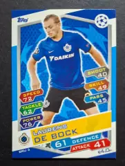 Картка Topps Laurens De Bock / Лоран Де Бок Брюгге Бельгія Ліга Чемпіонів 2016