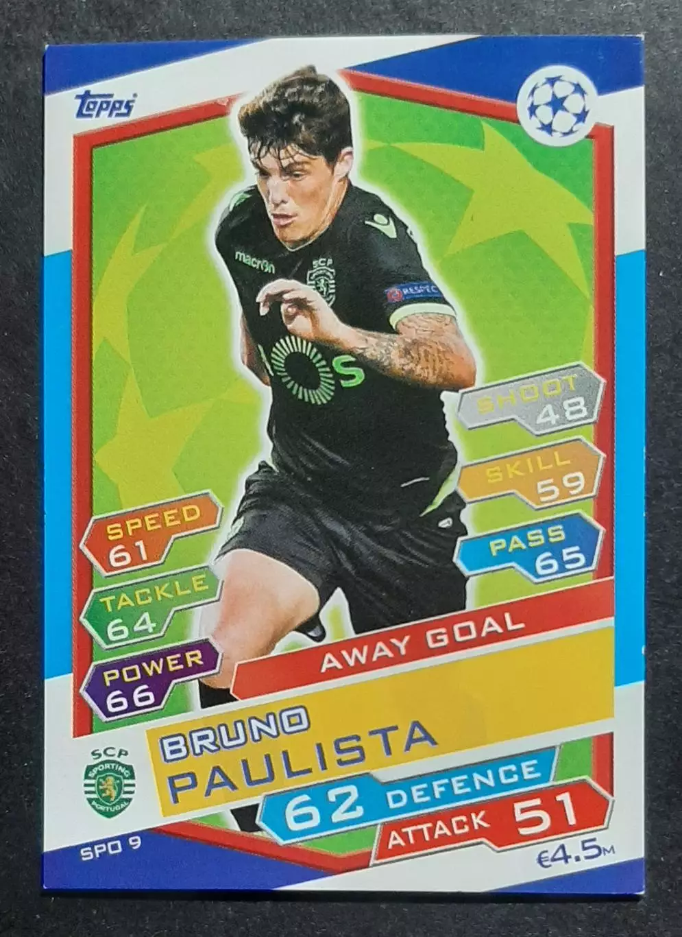 Картка Topps Bruno Paulista / Бруно Пауліста Спортінг Португалія ЛЧ 2016/17