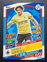 Картка Topps Felipe Gedoz / Феліпе Жедоз Брюгге Бельгія Ліга Чемпіонів 2016/17