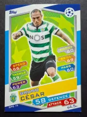 Картка Topps Bruno Cesar /Бруно Сезар Спортінг Португалія Ліга Чемпіонів 2016/17