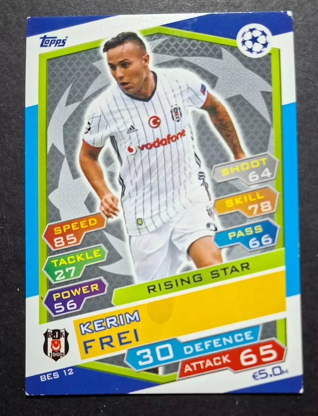 Картка Topps Kerim Frei / Керім Фрай Бешикташ Туреччина Ліга Чемпіонів 2016/17