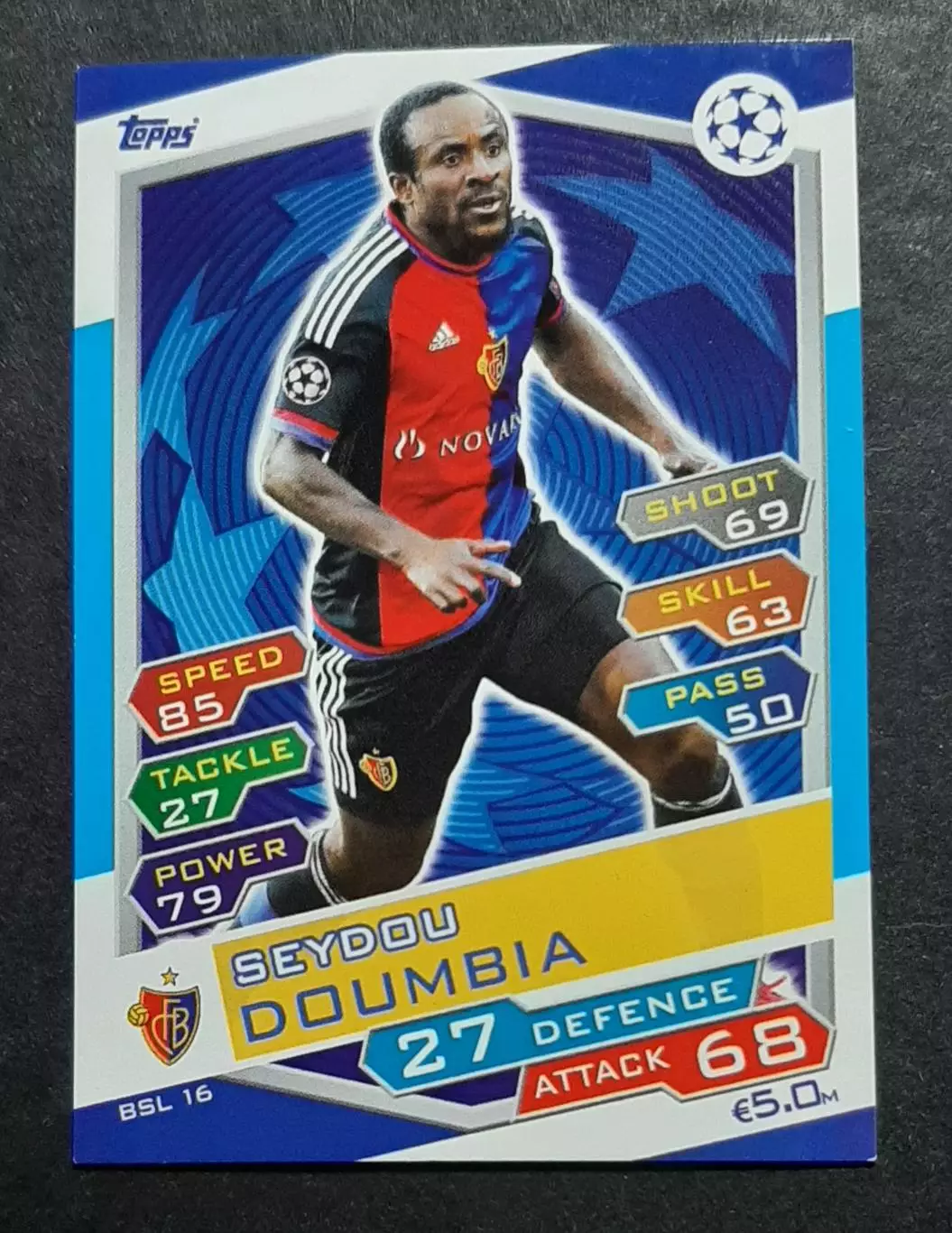 Картка Topps Seydou Doumbia / Сейду Думбія Базель Швейцарія Ліга Чемпіонів 2016