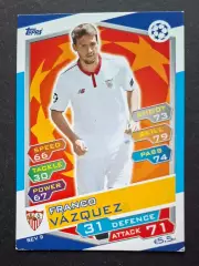Картка Topps Franco Vazquez / Франко Васкес Сеаілья Іспанія Ліга Чемпіонів 2016