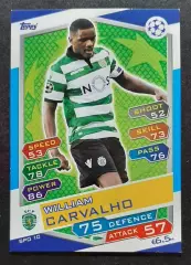 Картка Topps Wiliam Carvalho / Вілліан Карвалью Спортінг Португалія ЛЧ 2016/17