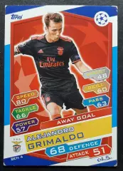 Картка Topps Alejandro Grimaldo / Алехандро Грімальдо Бенфіка Португалія ЛЧ 2016