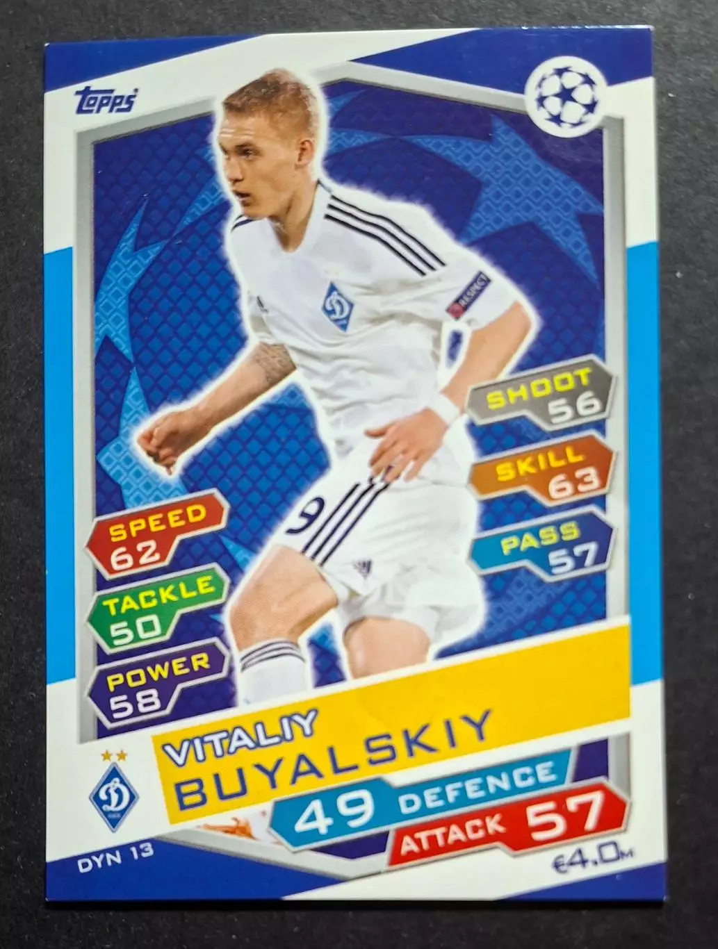 Картка Topps Vitaliy Buyalskiy / Віталій Буяльський Динамо Київ ЛіЧ 2016/17