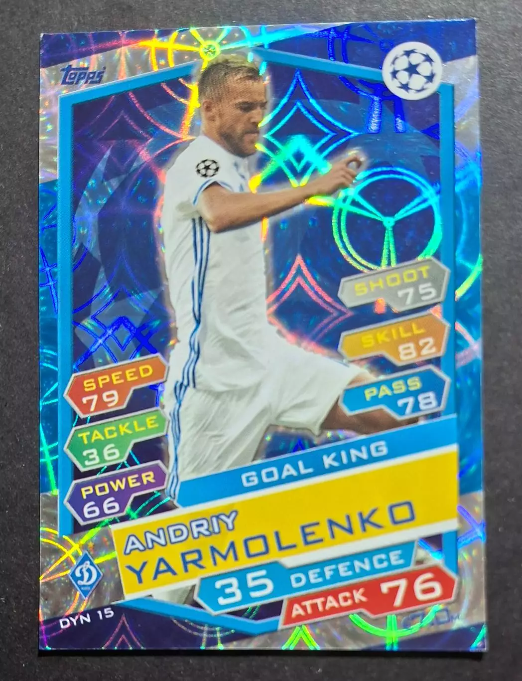 Картка Topps Andriy Yarmolenko /Андрій Ярмоленко Динамо Київ Ліга Чемпіонів 2016